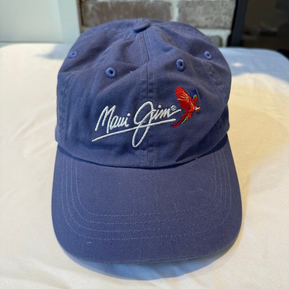Maui Jim Polarized Plus 2 Sunglasses Embroidered Blue Strapback Baseball Hat Cap